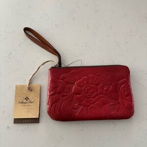 NWT Patricia Nash Red Capri Tooled Leather Collection Wristlet
